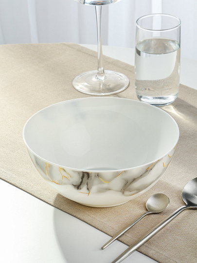 Салатник стеклокерамика, круглый, 20х8.3 см, 1.5 л, Флюид, Daniks, серый