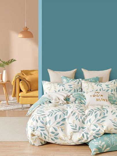 Постельное белье 2-спальное, простыня 200х220 см, 2 наволочки 50х70 см, пододеяльник 175х215 см, Silvano, поплин, Ветви Мультиколор, 22/412-PC/SL