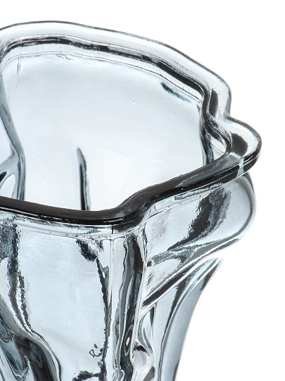 Ваза стекло, настольная, 15х7.5 см, Мятая, A060332, графит