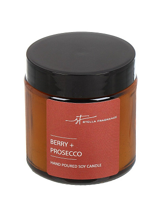 Свеча декоративная ароматическая, 7.5х5.5 см, в стакане, Stella Fragrance, Berry + Prosecco, 90 гр, SF0902