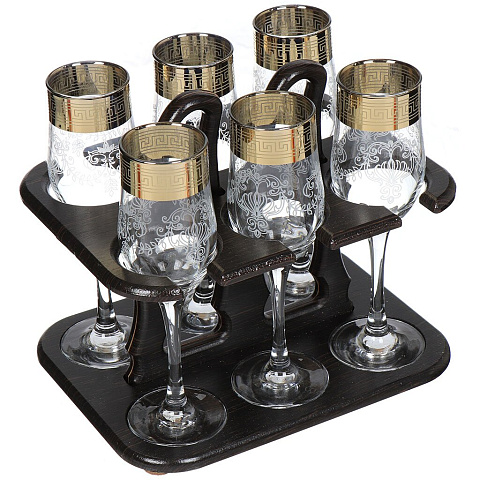 Бокал для шампанского, 180 мл, стекло, 6 шт, Glasstar, Барокко, с баром, B_V_GN_160