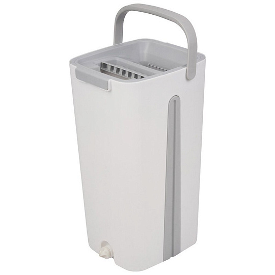 Набор для уборки ведро с отжимом, швабра МОП, белый с серым, Рыжий кот, Helper, 109965