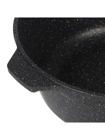 Сотейник алюминий литой, 26 см, 3.9 л, антипригарное покрытие, Нева Металл Посуда, Гранит, L181326i,, съемная ручка, индукция