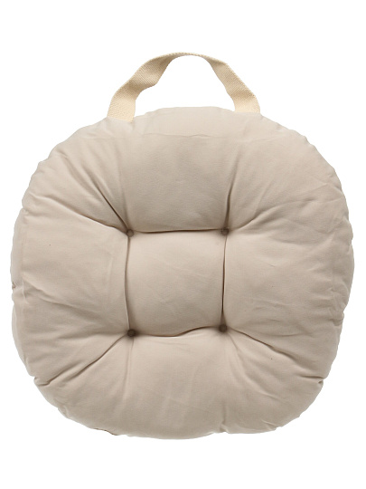 Сиденье мягкое 100% полиэстер, 40х40 см, бежевое, с ручкой, A140084