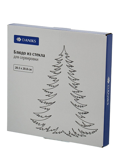 Блюдо стекло, в форме елки, 20.5х20.8 см, Зимний вечер, Daniks