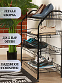 Полка для обуви, металл, 4 секции, 66х28х70 см, разборная, черная, Nika, ЭТ1/Ч - фото 3