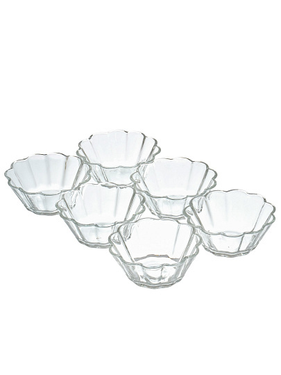 Салатник стекло, фигурный, 6 шт, 10х4 см, 0.15 л, Elinor, Kaveh, BL7323GCL