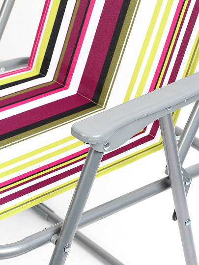 Кресло складное 47х52х74 см, Яркая полоска, ткань, полиэстер, 100 кг