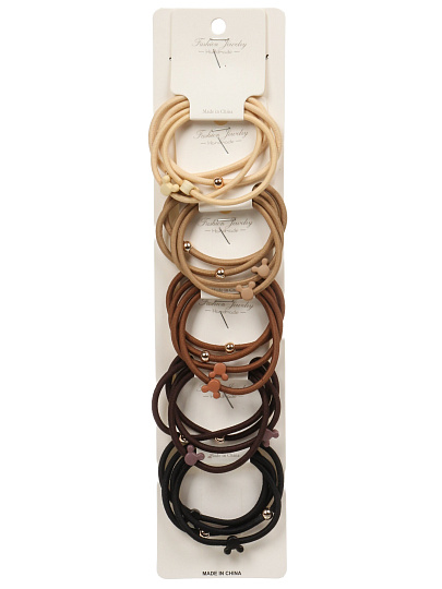 Набор резинок с бусинами и медвежонком, 4шт, A110065