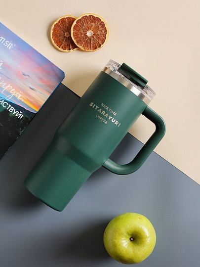 Термокружка нержавеющая сталь, 0.9 л, с ручкой, Y4-9329