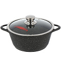 Кастрюля алюминий, антипригарное покрытие, 3 л, с крышкой, крышка стекло, Горница, Гранит Induction, Ик2433аг, индукция - фото 2