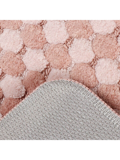 Набор ковриков для ванной и туалета, антискользящий, 2 шт, 0.46х0.78, 0.39х0.48 м, полиэстер, розовый, A090028