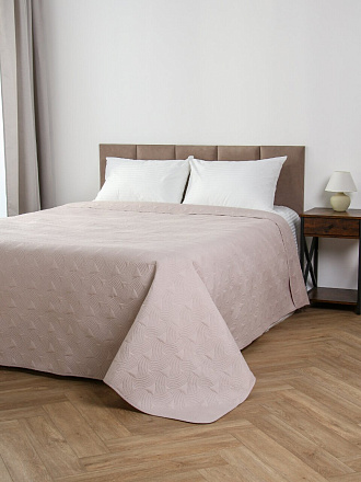 Покрывало евро, 240х220 см, 100% полиэстер, стеганое, Silvano, Ультрасоник Геометрия, молочное