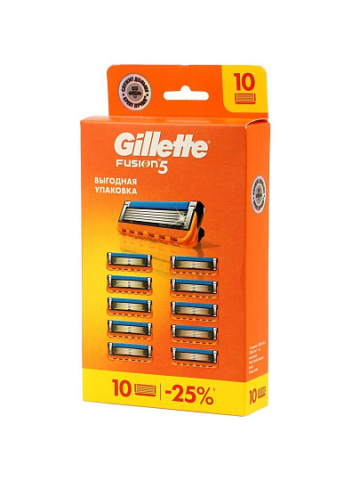 Сменные кассеты для бритв Gillette, Fusion, для мужчин, 10 шт, 0050016379
