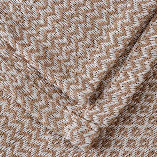 Плед евро, 200х220 см, 50% хлопок, 30% полиэстер, 20% пан, Vladi, Валенсия Неаполь, белый, песочный, 50150