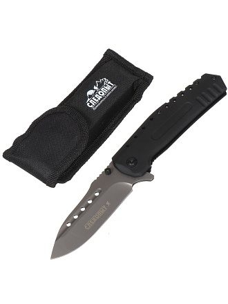 Нож туристический, нержавеющая сталь, 100 мм, с прорезиненной рукоятью, чехол, Следопыт, PF-PK-11