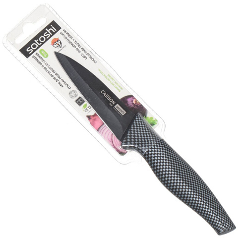 Нож кухонный Satoshi, Carbon, для овощей, нержавеющая сталь, 9 см, рукоятка пластик, 803-070