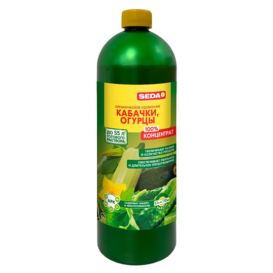 Удобрение для огурцов и кабачков, орган, жидкое, 1,1л, SEDA