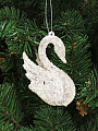 Елочное украшение Лебедь, прозрачное, 10х7 см, SYYKLA-182263