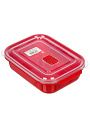 Контейнер пищевой пластик, 1.3 л, 15.5х22.5х6.5 см, красный, прямоугольный, с клапаном, DDStyle, 31204 - фото 2