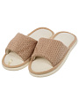 Тапки для женщин, бежевые, р. 40-41, вязаные, открытые, A210365
