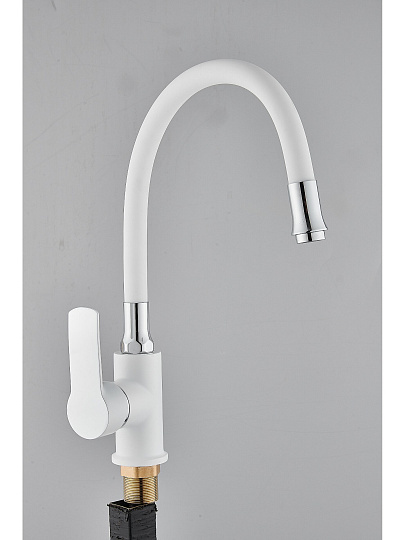 Смеситель для кухни, Potato, гибкий излив, с картриджем, белый, P40237-7