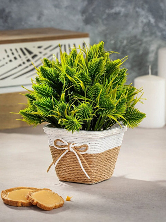 Цветок искусственный декоративный Композиция цветочная, в корзинке, 18х22 см, Y4-4923