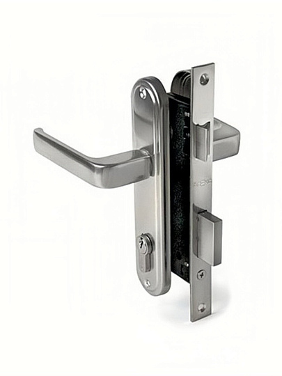 Замок врезной Apecs, 1226/60-CR, 2874, ручка в комплекте, цилиндровый, хром