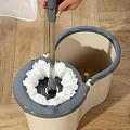 Набор для уборки ведро с отжимом, швабра МОП, бежевый, SPIN MOP, 37995 - фото 2