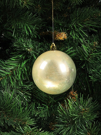 Елочный шар 16 шт, шампань жемчужный, 8 см, SYQA-012294