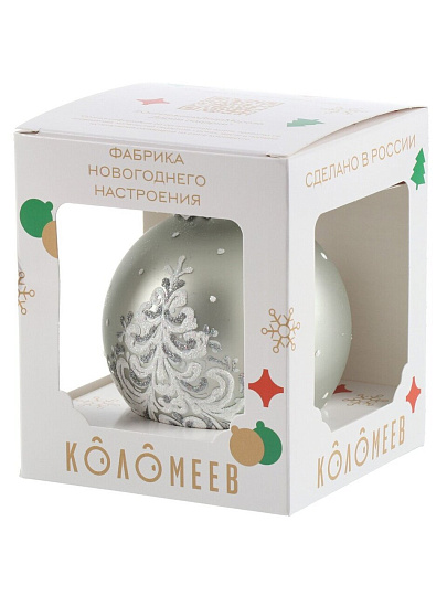 Елочный шар Ёлочка кудрявая, 8 см, в подарочной упаковке, КУ-80-214235