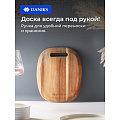 Доска разделочная акация, 24х20х1.6 см, с ручкой, прямоугольная, Daniks, CB27924A - фото 5