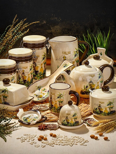 Банка для сыпучих продуктов, доломит, 350 мл, с крышкой, Daniks, Левадия