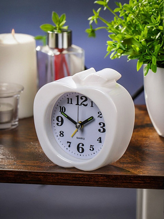 Часы-будильник настольные, 10х4 см, пластик, в ассортименте, Яблоко, Y4-5205