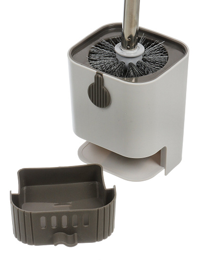 Ерш для туалета напольный, 9х9.5х55 см, выдвижной поддон, пластик, Y4-11243