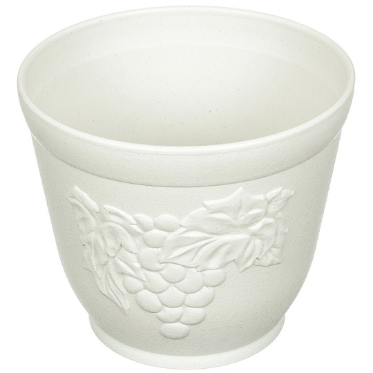 Горшок для цветов пластик, 3.7 л, 19.5х19.5х17 см, с подставкой, белая глина, Yamada, Viola String, 576W