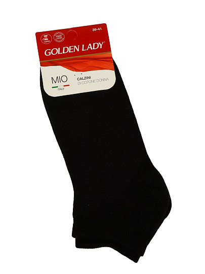 Носки для женщин, укороченные, хлопок, Golden Lady, Mio, черные, р. 39-41