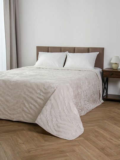 Покрывало евро, 240х260 см, 100% полиэстер, Silvano, Savanna, молочное