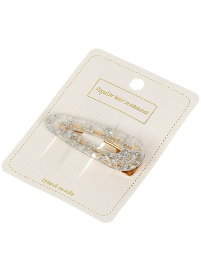 Заколка для волос 6.5 см, пластик, металл, TH65-10