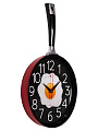 Часы настенные, кварцевые, 25х43 см, сковорода, корпус красный с черным, круглые, Рубин, Классика, 2543-004