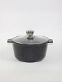Кастрюля алюминий, антипригарное покрытие, 3 л, крышка стекло, Алтей, Granit Perfection black, 05-0350-310 - фото 2