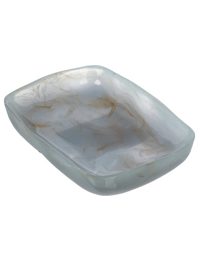 Мыльница настольная, Гранит, полистоун, 12.8x9.2x2.3 см, серая, BRE0974AA-SD