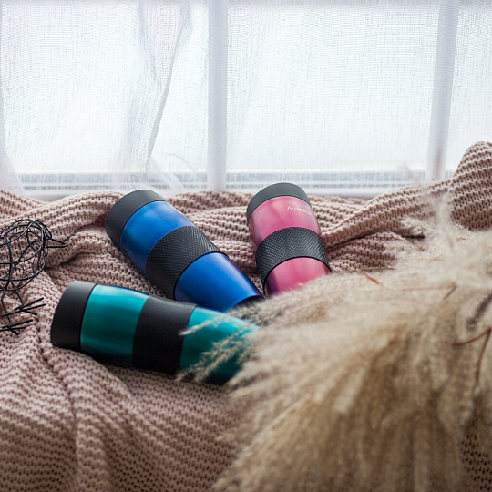 Термокружка нержавеющая сталь, пластик, 0.4 л, Alpenkok, колба нержавеющая сталь, бирюзовая, AK-04035A