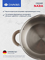 Кастрюля нержавеющая сталь, 3.9 л, крышка стекло, Daniks, Нара, GS-01413HY-20CA-2, серебристая, индукция - фото 5