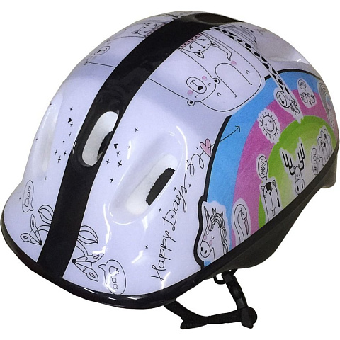Шлем защитный Atemi подростковый, аквапринт зверушки, окр(52-54cm),М(6-12 лет), AKH06GM, 00-00007513