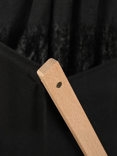 Корзина для белья, 39х62 см, прямоугольная, дерево, текстиль, черная, Y4-7887