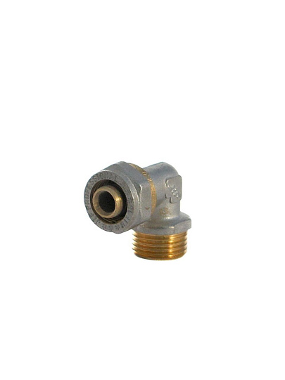 Металлопластиковый уголок d16х1/2'', с цангой и штуцером, Frap, F308.1604