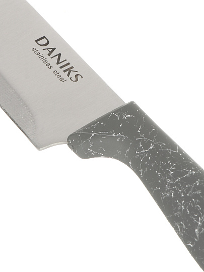 Набор ножей 6 пр, нерж сталь, рук пласт, с подст, пласт, Daniks, Гранит, W-A371
