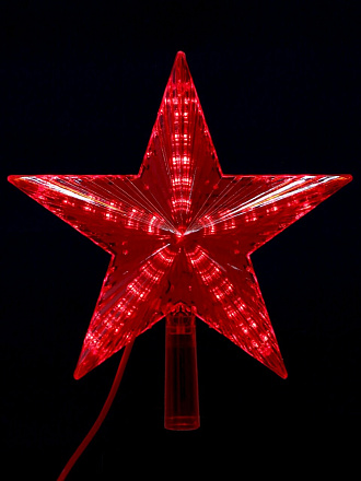 Гирлянда Звезда, 21.5 см, полимер, на верхушку ели, 31 LED, 2.5 м шнур