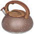 Чайник нержавеющая сталь, 3 л, со свистком, матовый, ручка бакелитовая, Daniks, коричневый мрамор, DSC-8800 - фото 4